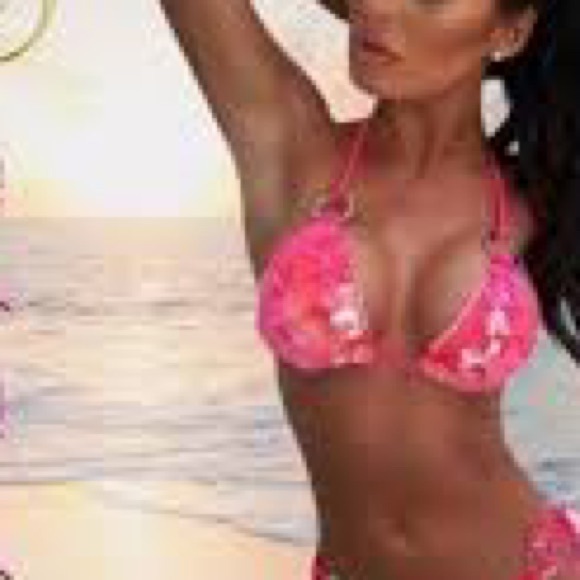 Pink Sequin Triangle Bikini Swim Top - Picture 15 of 15